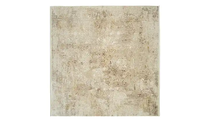 meinTeppich Kurzflorteppich Palermo Beige, Goldfarben 200x200 cm