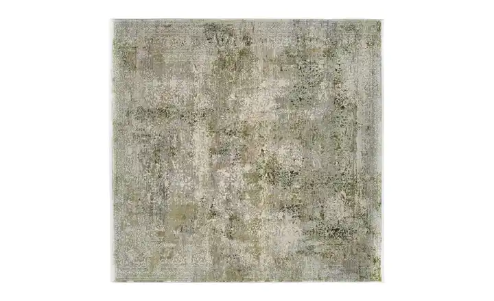 meinTeppich Kurzflorteppich Palermo Grau, Grün 200x200 cm