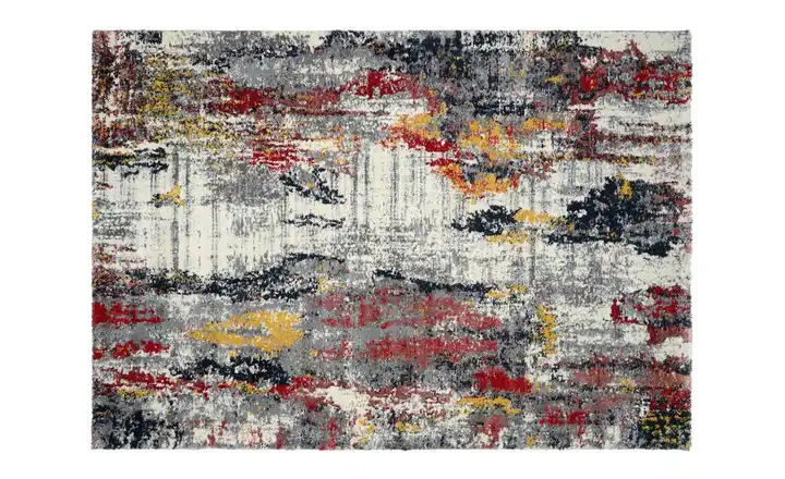 meinTeppich Teppich 240x340 cm rechteckig Weiß, Rot, Senfgelb