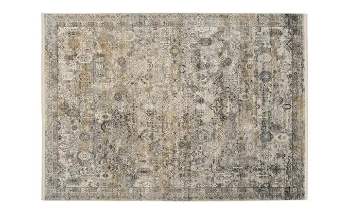 Teppich 130 cm 67 cm 67x130 cm Grau, Goldfarben