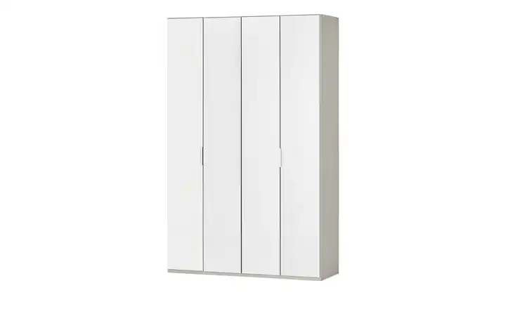 Wohnwert Falttürenschrank  Forum 150 cm 216 cm einheitliche Front glänzend, Weiß, Grau