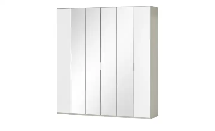 Wohnwert Falttürenschrank  Forum 225 cm 216 cm 1 Außenpaneel je Seite abgesetzt Weiß, glänzend