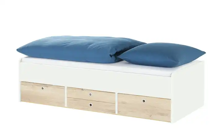 Schubkastenbett Grow Up 200 cm 90 cm Weiß, Eiche (Nachbildung)