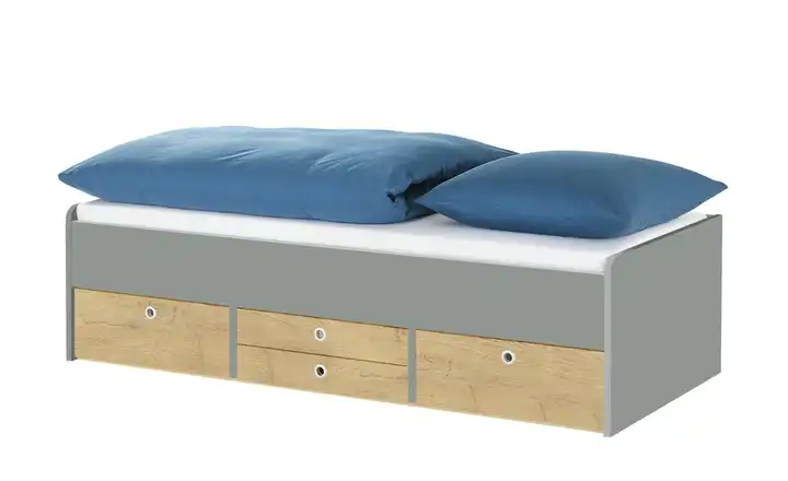Schubkastenbett Grow Up 200 cm 90 cm Grau, Wildeiche (Nachbildung)