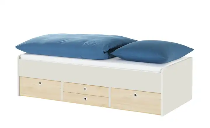 Schubkastenbett Grow Up 200 cm 90 cm Sand, Grau, Buche (Nachbildung), Greige
