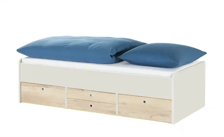 Schubkastenbett Grow Up 200 cm 90 cm Sand, Grau, Eiche (Nachbildung), Greige