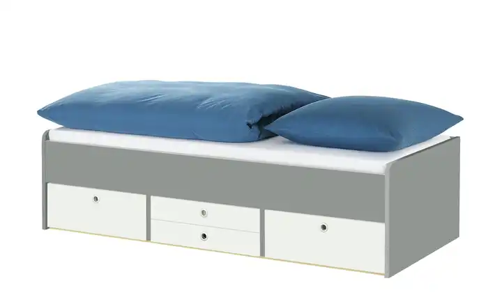 Schubkastenbett Grow Up 200 cm 120 cm Grau, Weiß