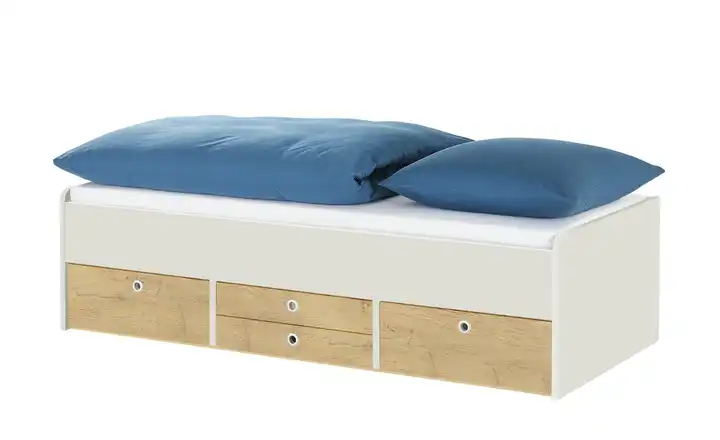 Schubkastenbett Grow Up 200 cm 120 cm Sand, Grau, Wildeiche (Nachbildung), Greige