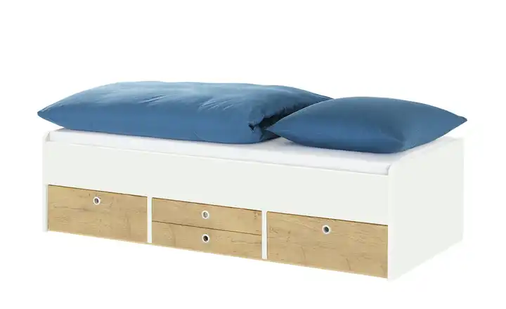 Schubkastenbett Grow Up 200 cm 120 cm Weiß, Wildeiche (Nachbildung)