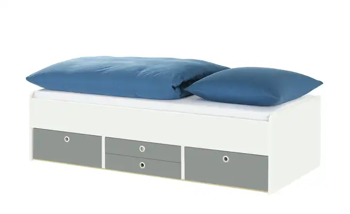 Schubkastenbett Grow Up 200 cm 120 cm Weiß, Grau