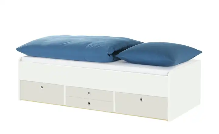 Schubkastenbett Grow Up 200 cm 120 cm Weiß, Greige