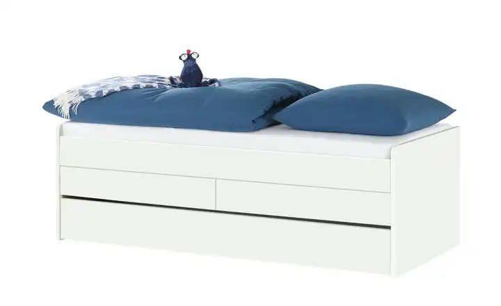 Duobett mit Stauraum Grow Up 90 cm Weiß