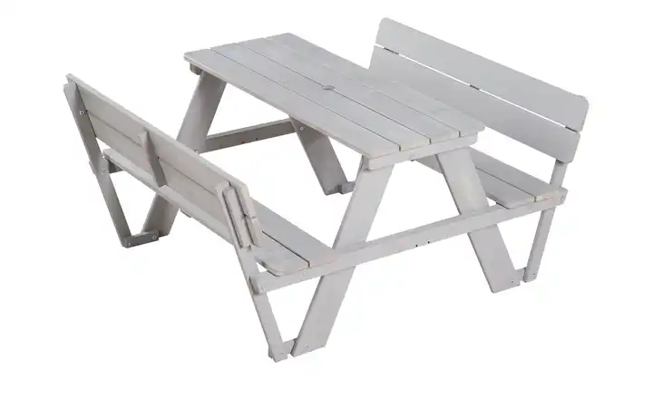 Roba Kindersitzgruppe Picknick for 4 mit Lehnen / mit Öffnung für Sonnenschirm Grau