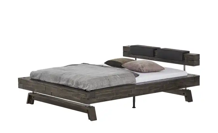HASENA Massivholz-Bettgestell Inca  Grau, antik 200 cm 210 cm