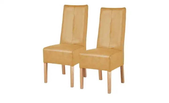 Polsterstuhl 2-er Set aus Eiche Marlon Curry Eiche
