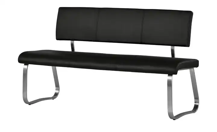 uno Esszimmerbank Letitia Schwarz Leder 155 cm