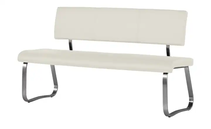 uno Esszimmerbank Letitia Weiß Leder 155 cm