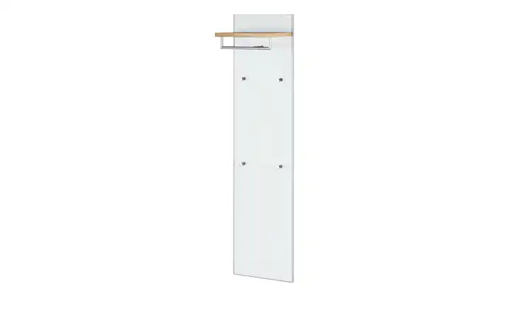 Garderobenpaneel Duna BH 42 x 170 cm Weiß, Eiche bianco