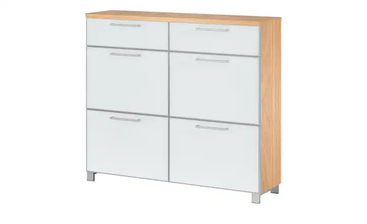 Schuhschrank Duna Weiß, Eiche bianco
