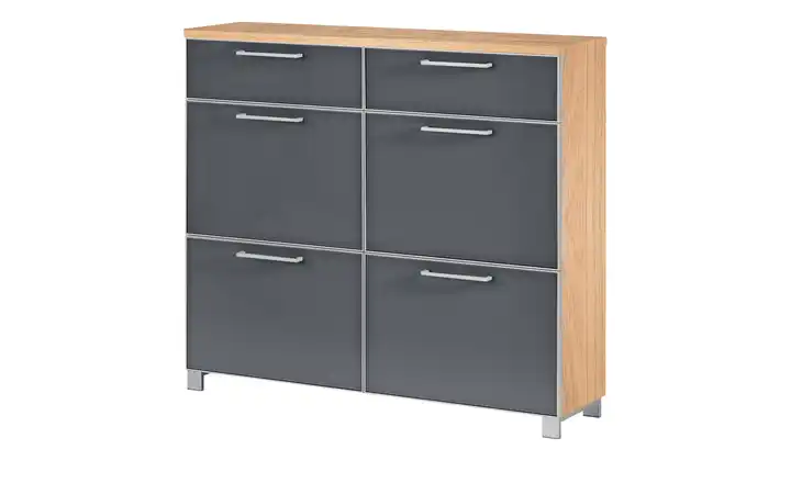 Schuhschrank Duna Anthrazit, Eiche bianco