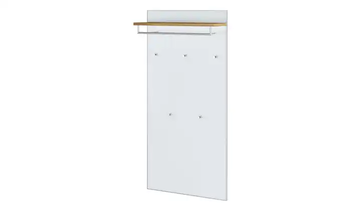 Garderobenpaneel Duna BH 80 x 170 cm Weiß, Eiche bianco
