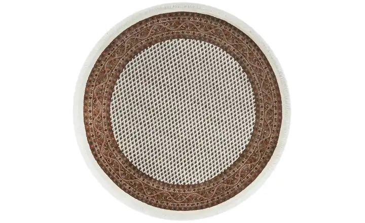 THEKO Orientteppich Chandi Mir Creme Creme 200 cm 200 cm Ø 200 cm