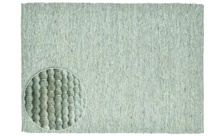 THEKO Handwebteppich Alpen Grün 250 cm 190 cm 190x250 cm