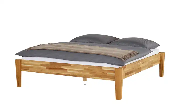 Timber Massivholz-Bettgestell Timber Wildeiche, Eiche 200 cm ohne Kopfteil eckig ohne