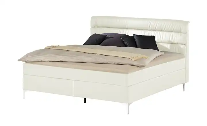 Boxspringbett Lina Weiß 140 cm H2 & H3
