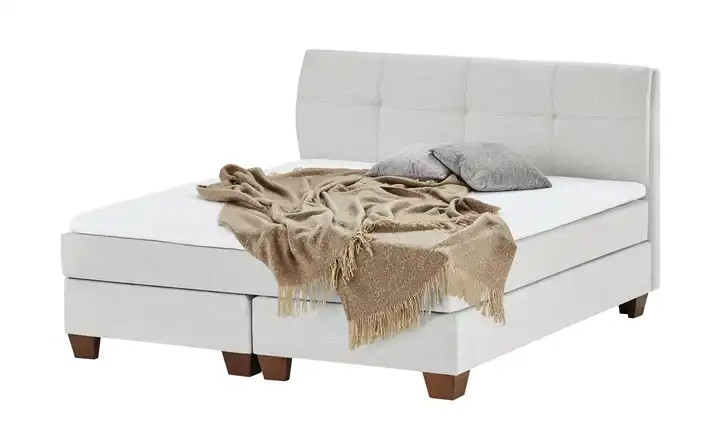 SKAGEN BEDS Boxspringbett Vegg Hellgrau 160 cm H2 & H3