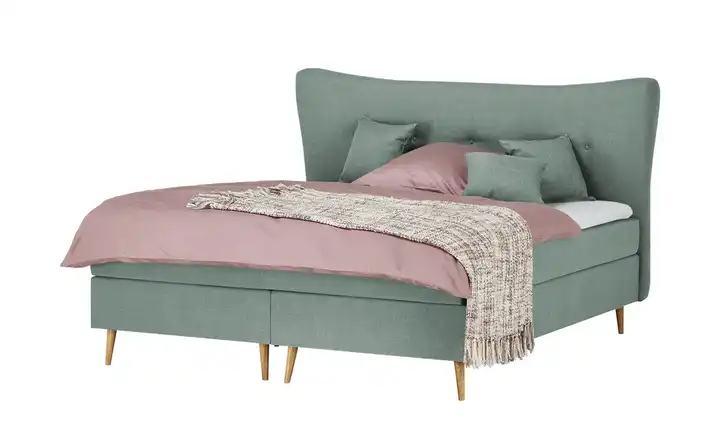 Boxspringbett Ferill Aquablau 160 cm H3