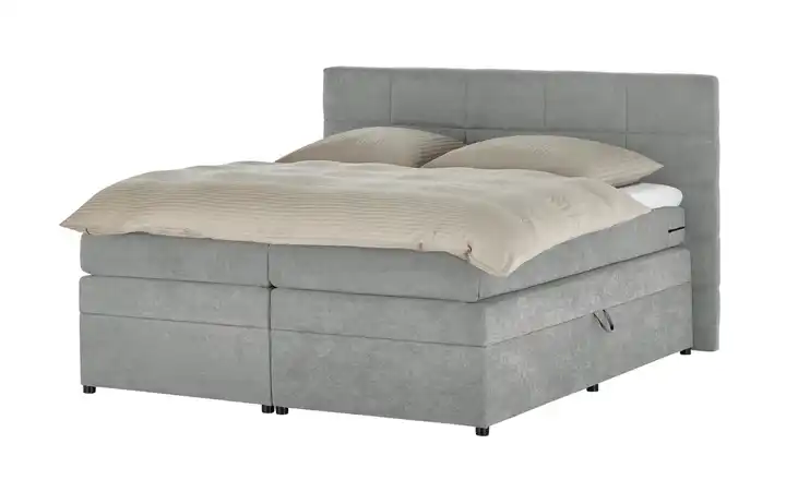 Boxspringbett mit Bettkasten Suffolk Hellgrau