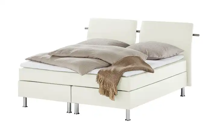 Boxspringbett Krom Weiß H2 & H3 180 cm