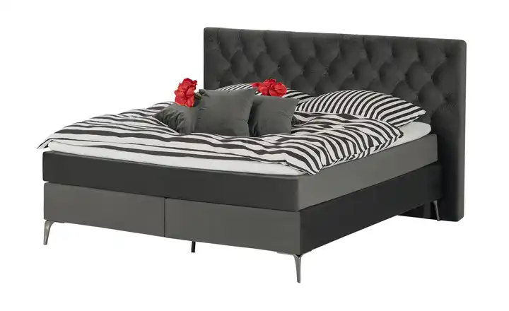 Wohnwert Boxspringbett Laesa Dunkelgrau 160 cm H3