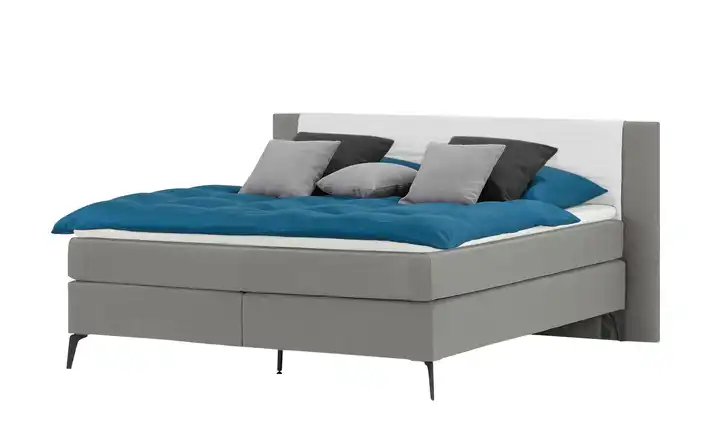 Boxspringbett Synda Dunkelgrau, Hellgrau 180 cm H2 & H3
