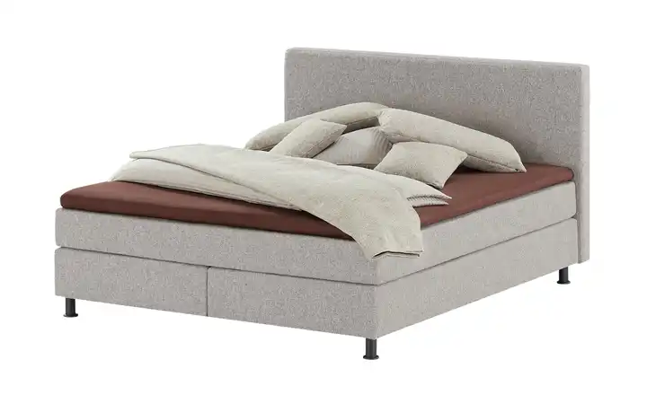 Wohnwert Boxspringbett Dormian Boro Hellgrau 180 cm H2 & H3