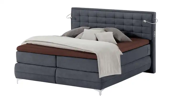 Musterring Boxspringbett Premiumversion Dubai Dunkelblau 160 cm H3