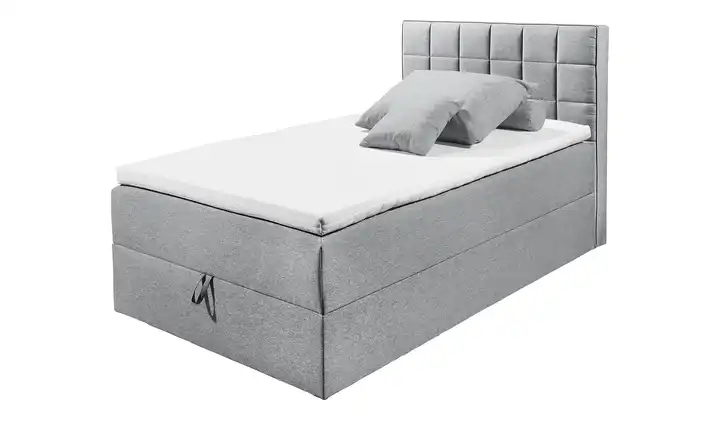 uno Boxbett mit Bettkasten Alaska  Grau 140 cm