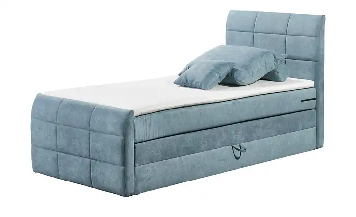 uno Boxspringbett mit Bettkasten Kosmo Denimblau 100 cm