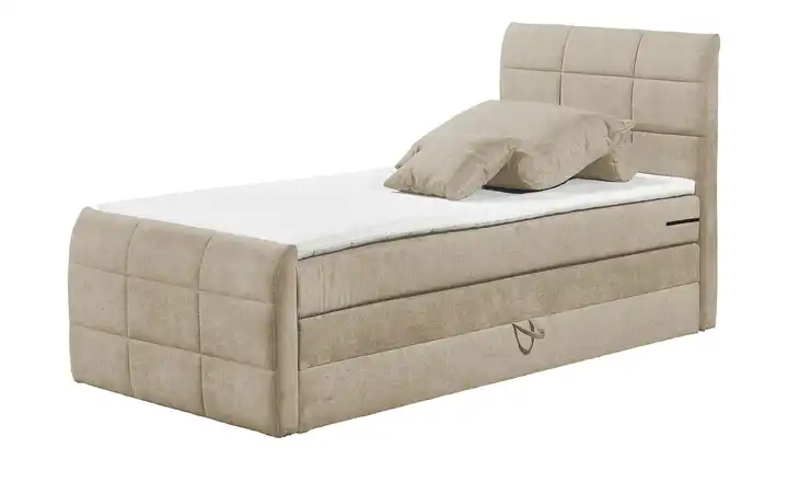 uno Boxspringbett mit Bettkasten Kosmo Sand 100 cm