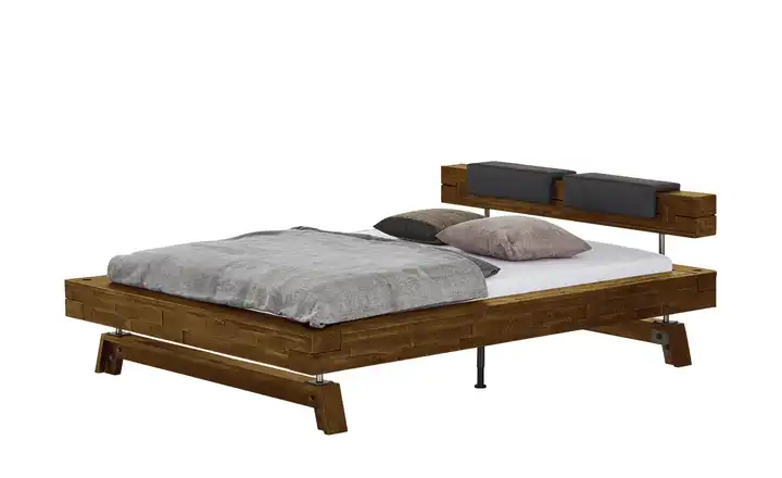 HASENA Massivholz-Bettgestell Inca  Braun, antik 200 cm 210 cm