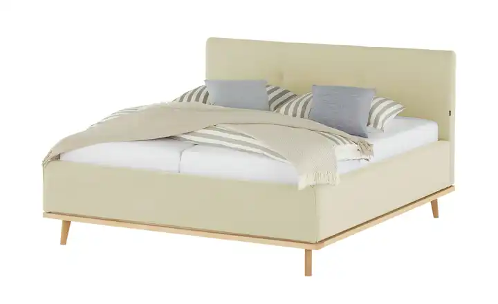 Musterring Polsterbett mit Bettkasten Delphi Variante A Beige 160 cm mit Matratzen H2 & H2