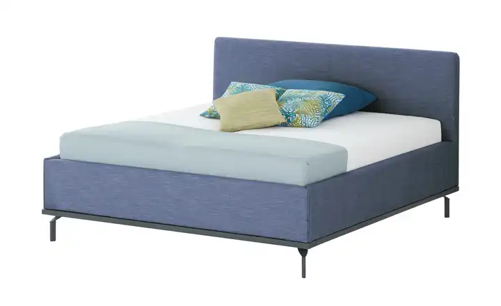 Musterring Polsterbett mit Bettkasten Delphi Variante D Blau 180 cm mit Matratzen H2 & H3