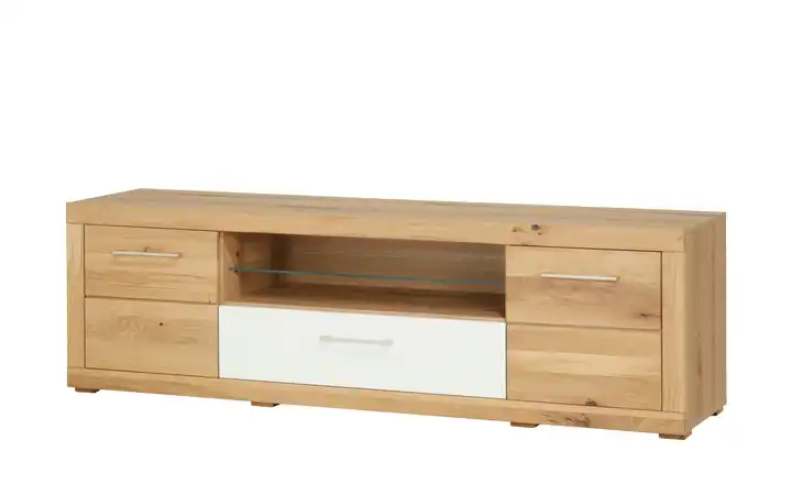 smart Lowboard Oslo Wildeiche, Wildeiche (Nachbildung), Weiß