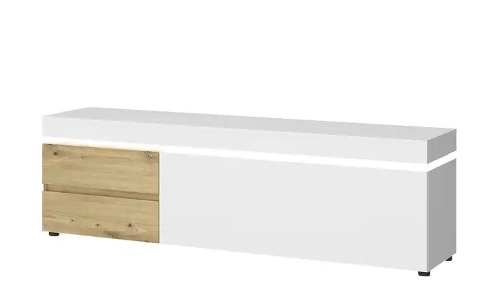 Lowboard Luci Cremeweiß, Eiche Artisan (Nachbildung) 181 cm