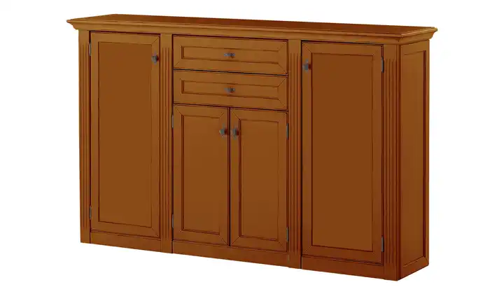 maison bleue Highboard Petit Chalet mit Holztüren Cognacbraun