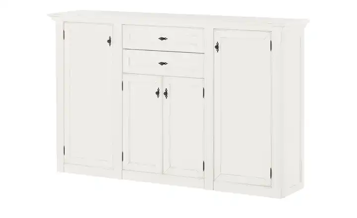 maison bleue Highboard Petit Chalet mit Holztüren Weiß, antik