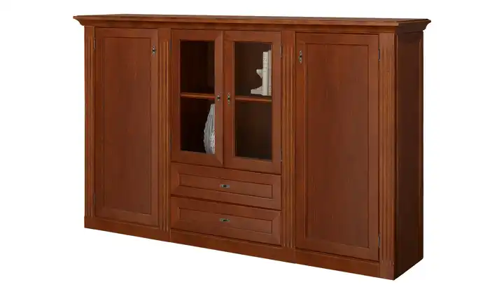 maison bleue Highboard Petit Chalet mit Holzboden Cognacbraun, gebeizt