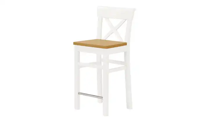 maison bleue Barstuhl Florian Weiß, Hellbraun 64,5 cm