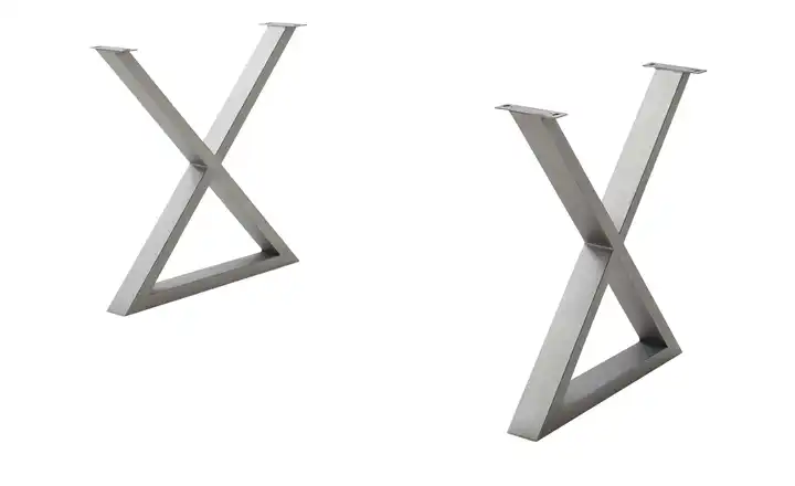 Dine + Mine Tischgestell aus Metall SigNature One edelstahlfarben Kufen (X-förmig)